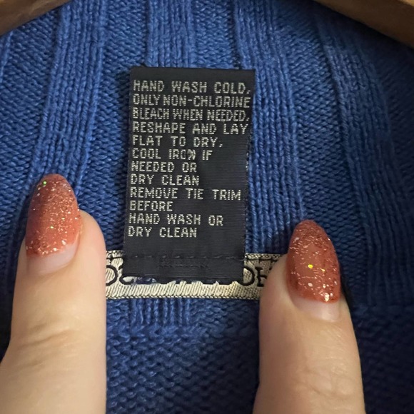 Boston Proper Blue Ribbed Full Two Way Zipper Sweater Cardigan, S - Picture 4 of 7